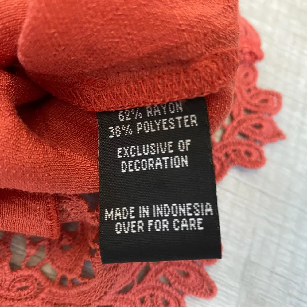 Burnt Orange Loose Lace Top - Image 3