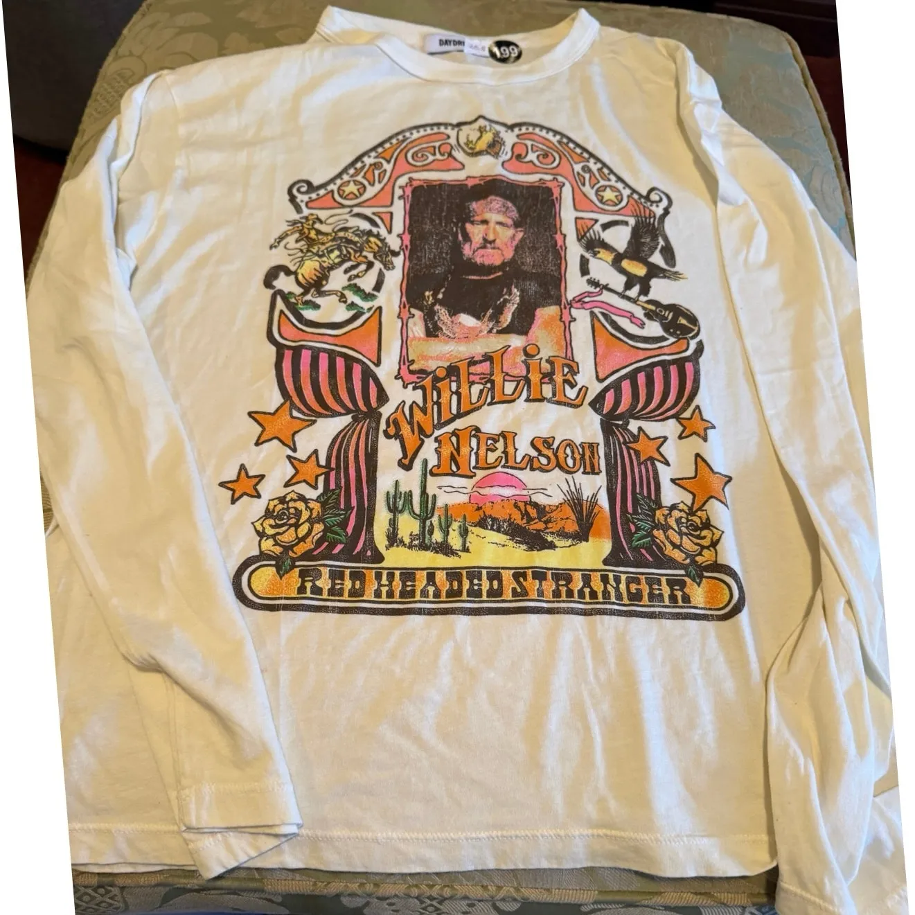 DAYDREAMER Willie Nelson Red Headed Stranger Frame LS Tee Size S New w/o Tag - Image 11