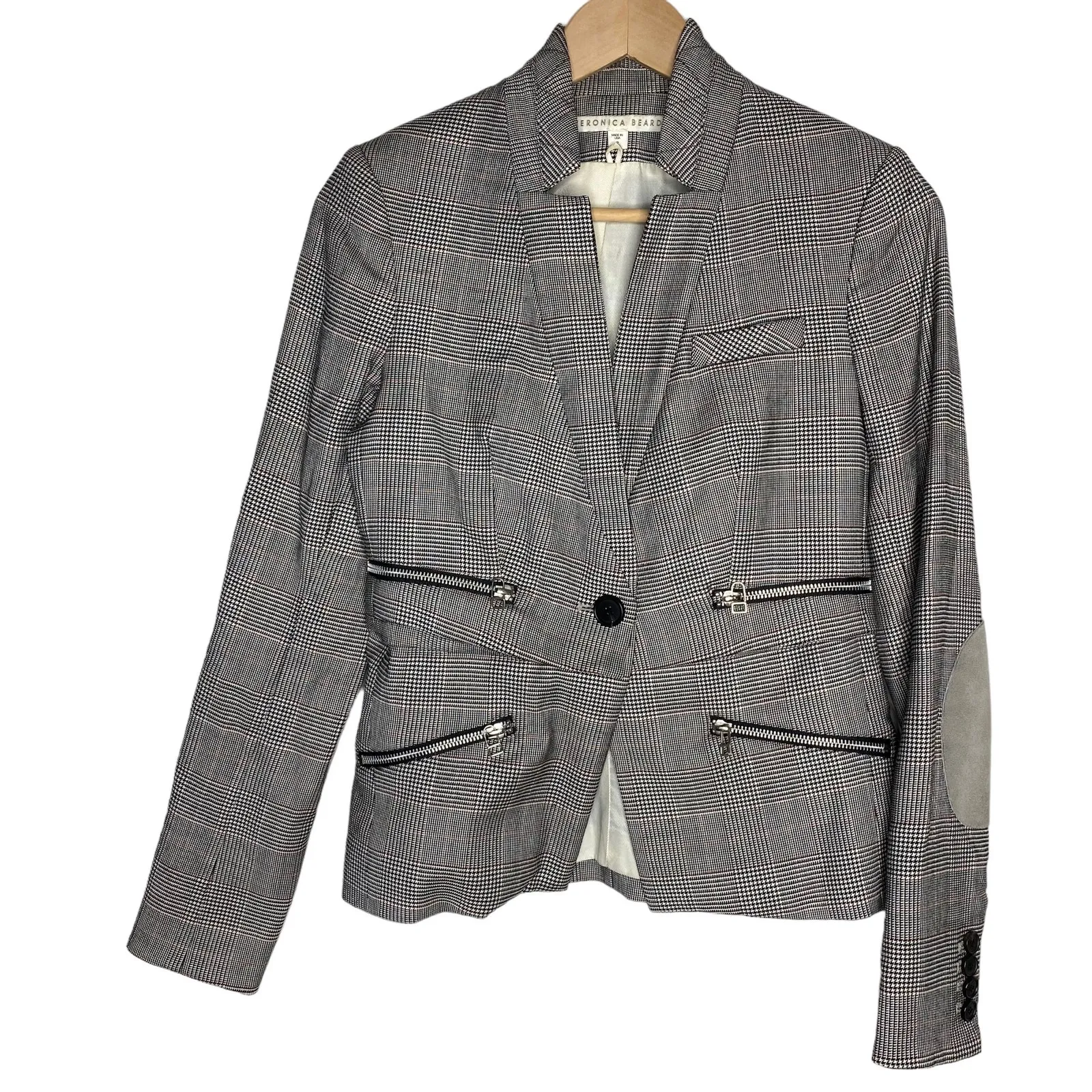 Veronica‎ Beard Paloma Dickey Jacket Wool Blend Plaid Zip size 2 - Image 3