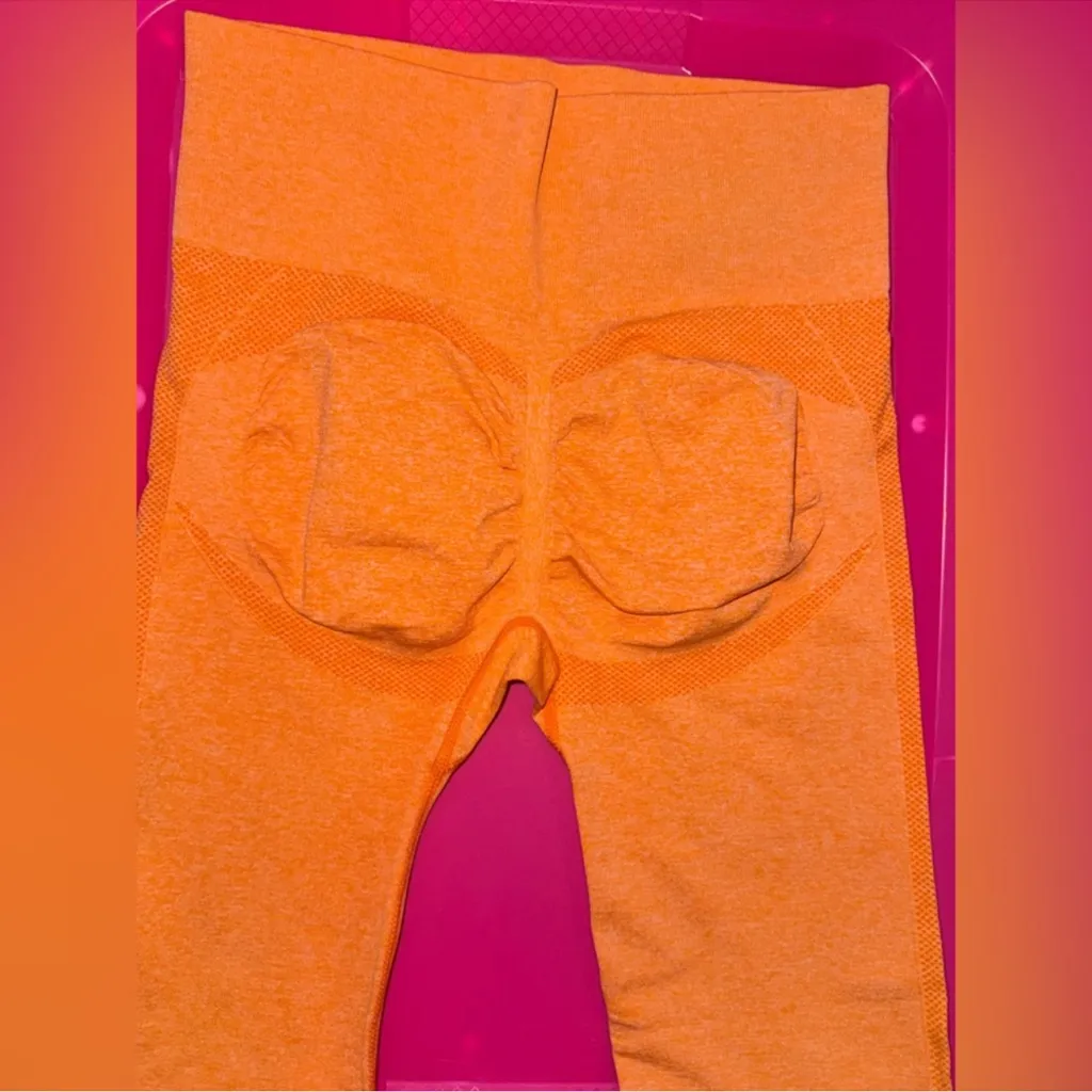 Booty Shaping Leggings Set - Purple, Orange, and Light Blue - Image 9