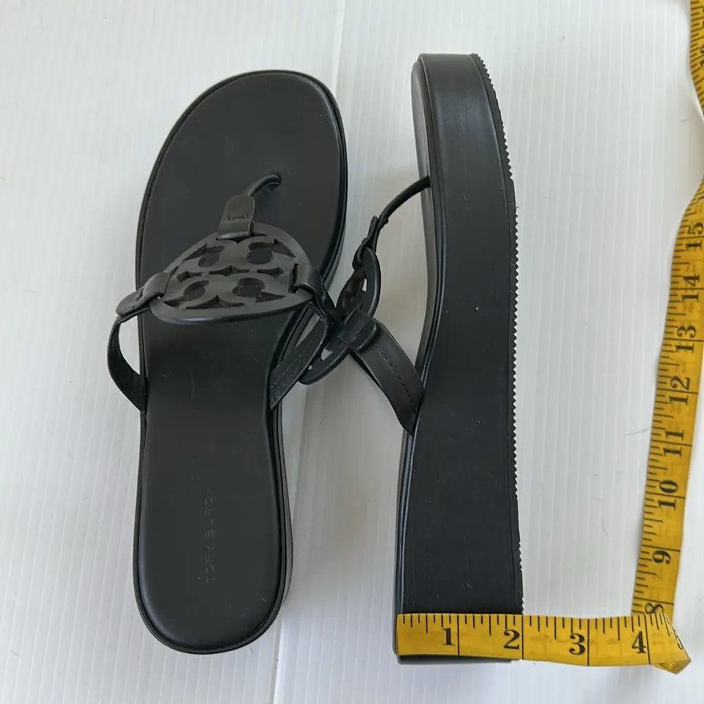 Tory Burch Miller Wedge Sandals Perfect Black, 10.5 - Image 15