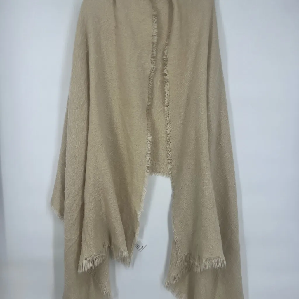 Free People Brushed faux fur Scarf Cream Fringed Scarf wrap - Image 6
