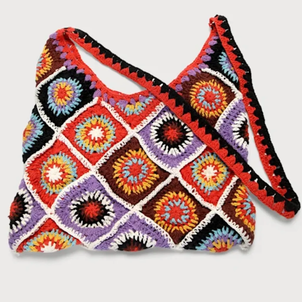 Lulus boho bae multicolored crochet tote Red - Image 4