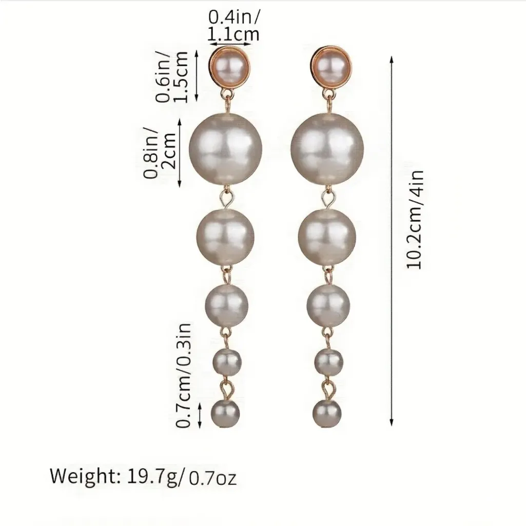 Elegant Floral Tassel Earrings With Faux Pearls - Image 13