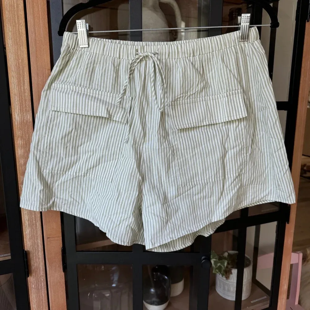 Sabo Skirt boxer shorts high waisted stripes daily drills pockets sage sea foam - Image 7