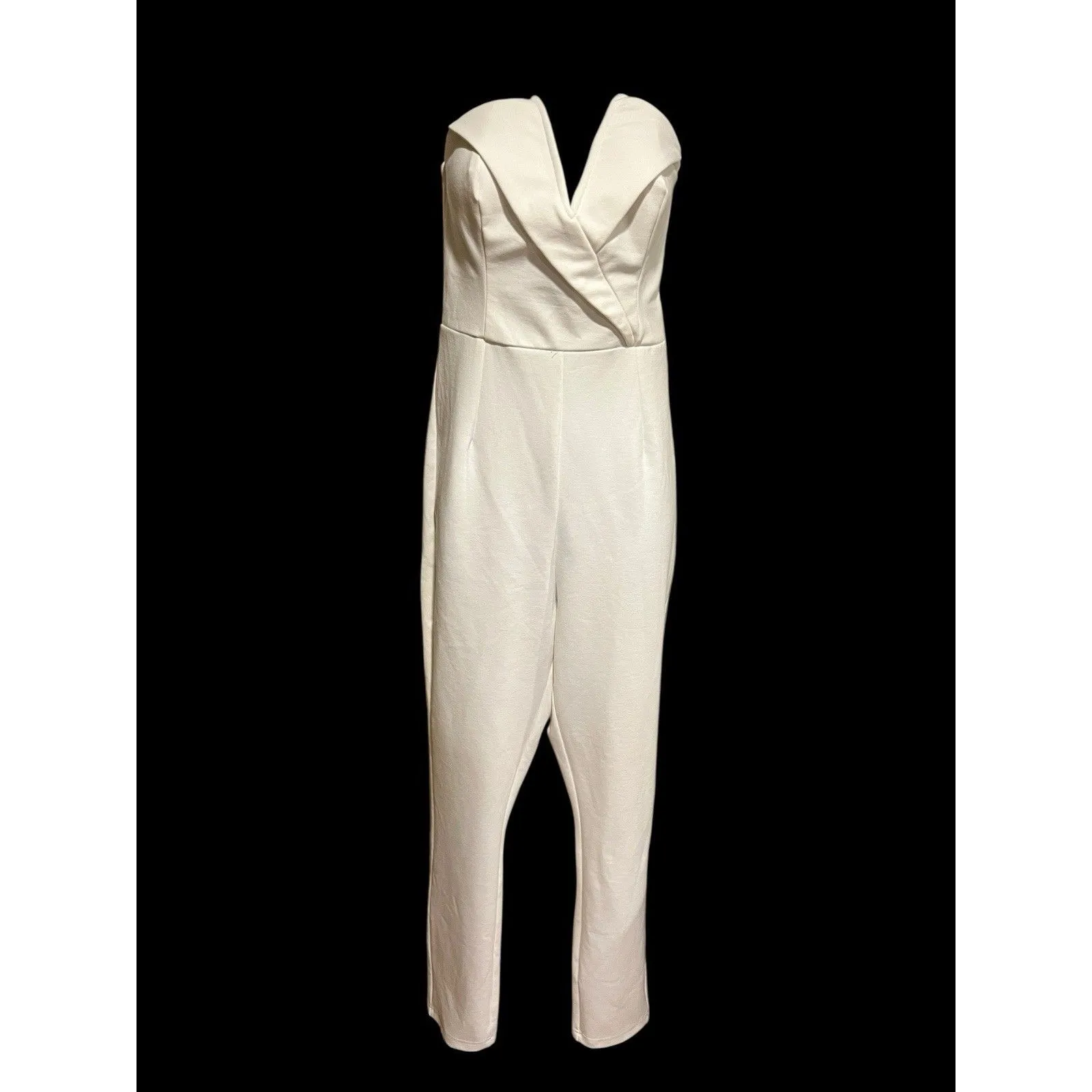 Revolve Superdown Madi Strapless Jumpsuit in White Size Large - Image 4