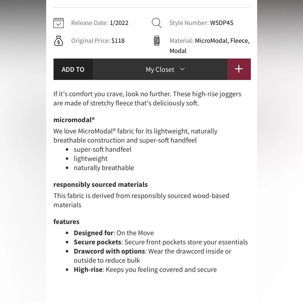 Lululemon Women’s 8 High-Rise Jogger Ready to Fleece 
Heathered Black Sweatpants - Image 9