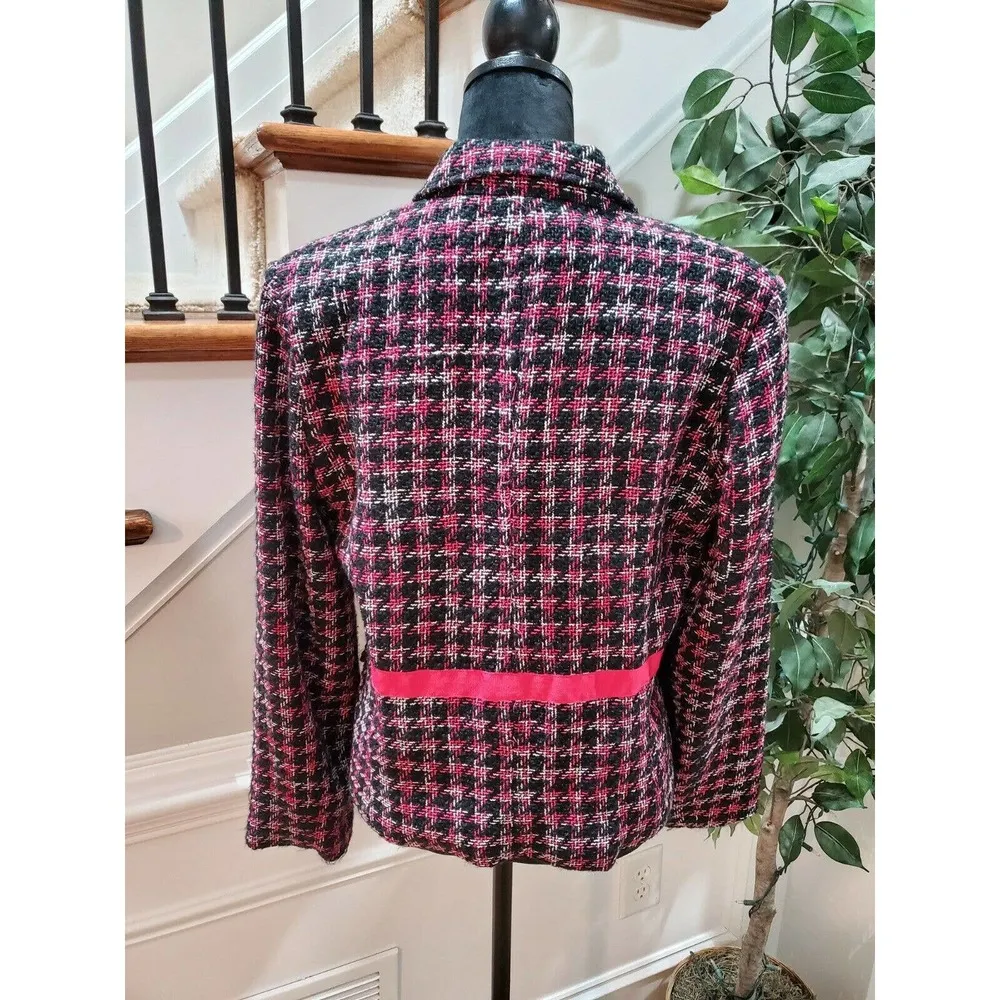 Silkland Women's Multicolor Silk Long Sleeve Single Breasted Jacket Blazer 14P - Image 7