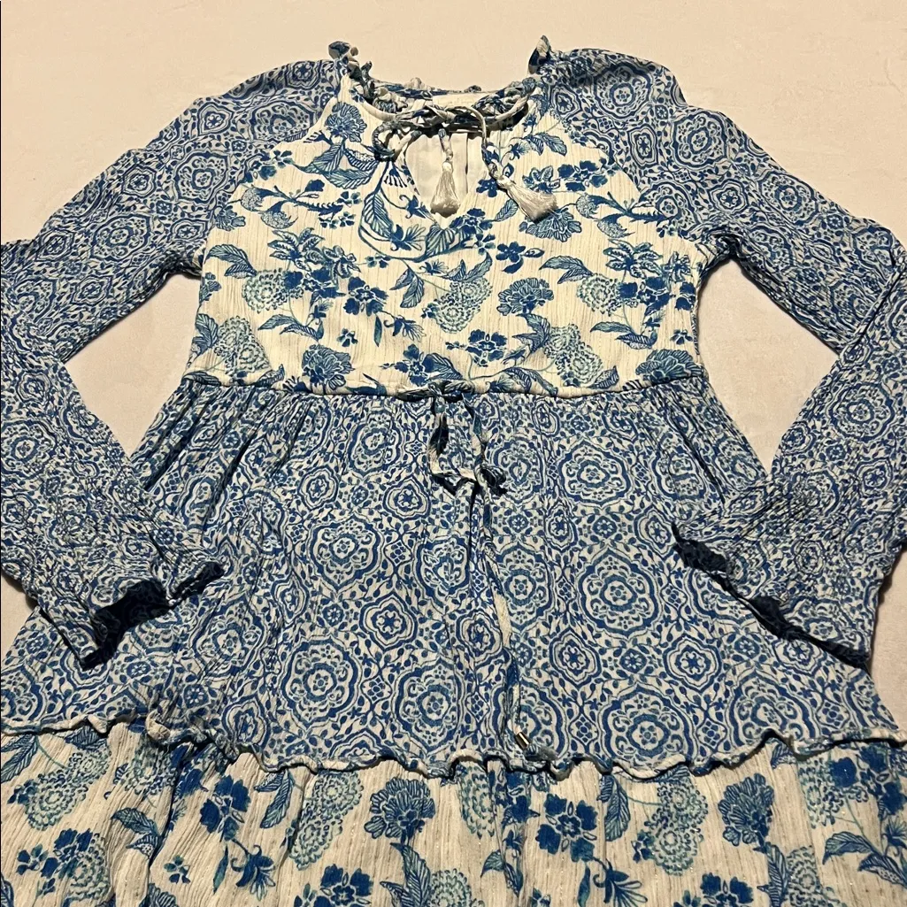 House of Harlow 1960 Blue and White paisley Dress - Image 5