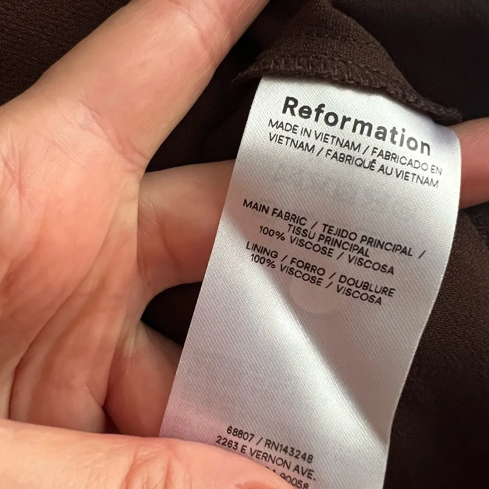 NWT REFORMATION Suki Maxi Dress Brown Sz 12 - Image 6