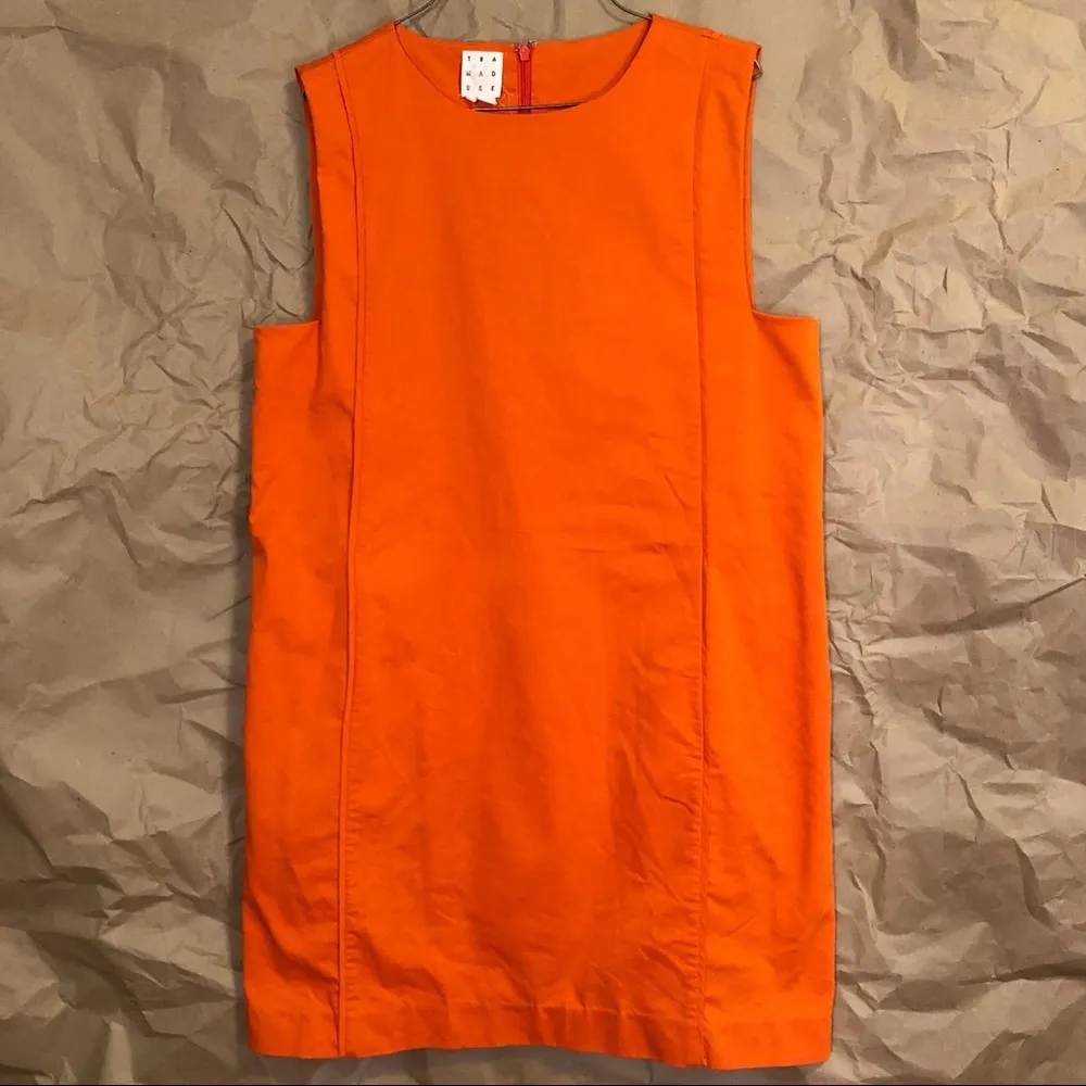 Vintage Orange Mini Dress Size L - Image 6