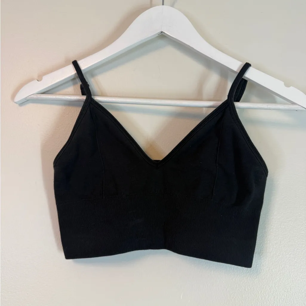 Alo Yoga Delight Bralette Womens Small Black Ribbed Stretch Yoga Athleisure - Image 3