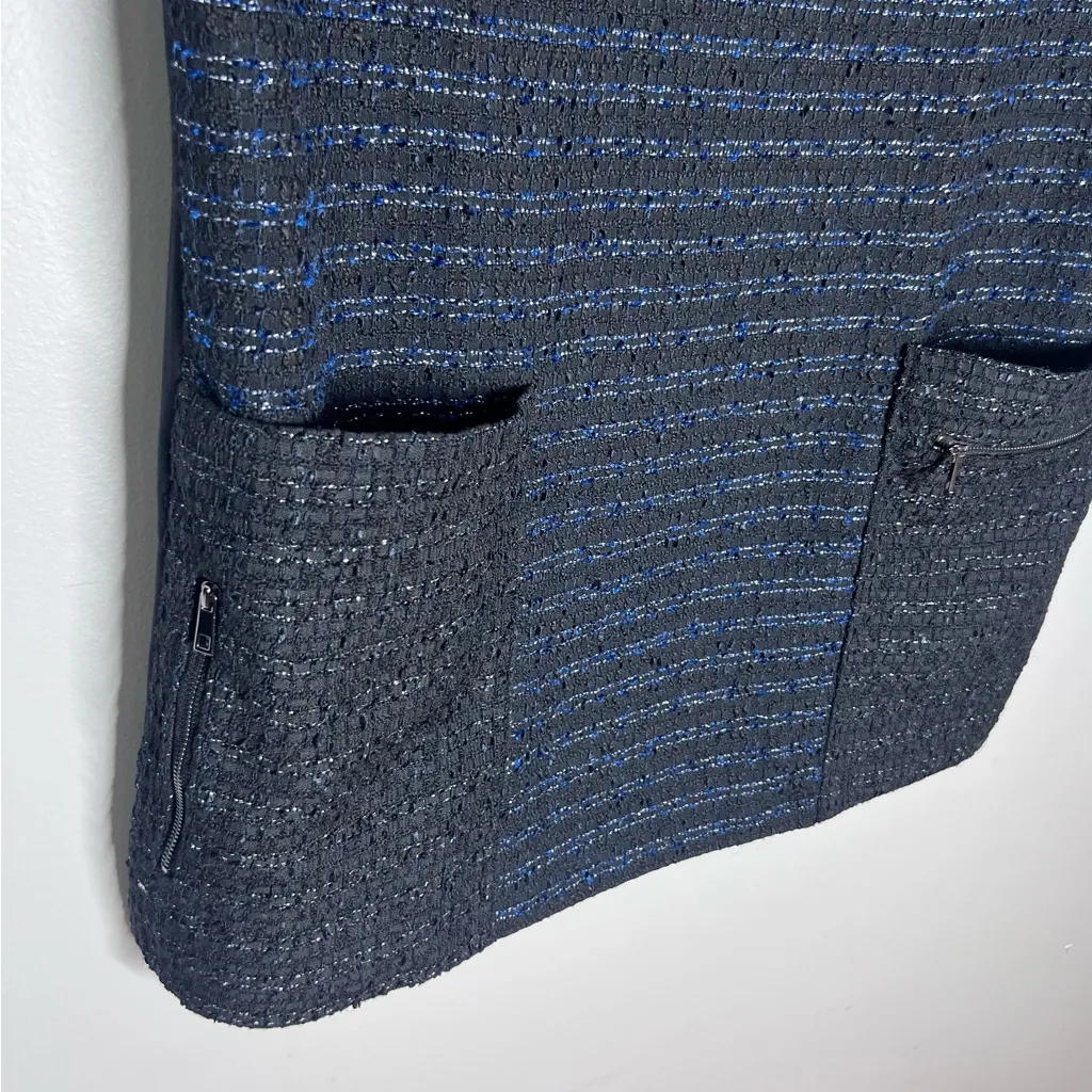 NEW Ruti Boucle Pippa Short Dress Navy & Black Sz M Size M - Image 3