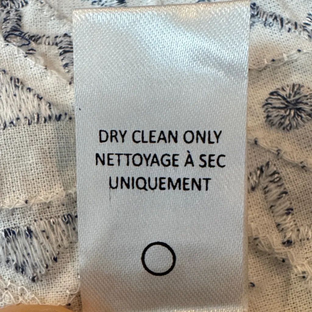 Coldwater Creek Women's Blue and White Cotton Embroidered Open Jacket Size PS - Image 12