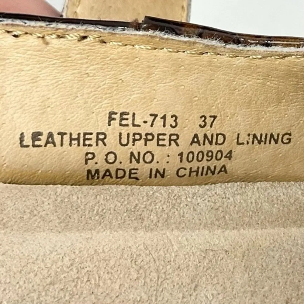 Alegria Mary Jane Shoes Paloma Patent Leather Brown Feliz Sz 37 Animal Print - Image 6