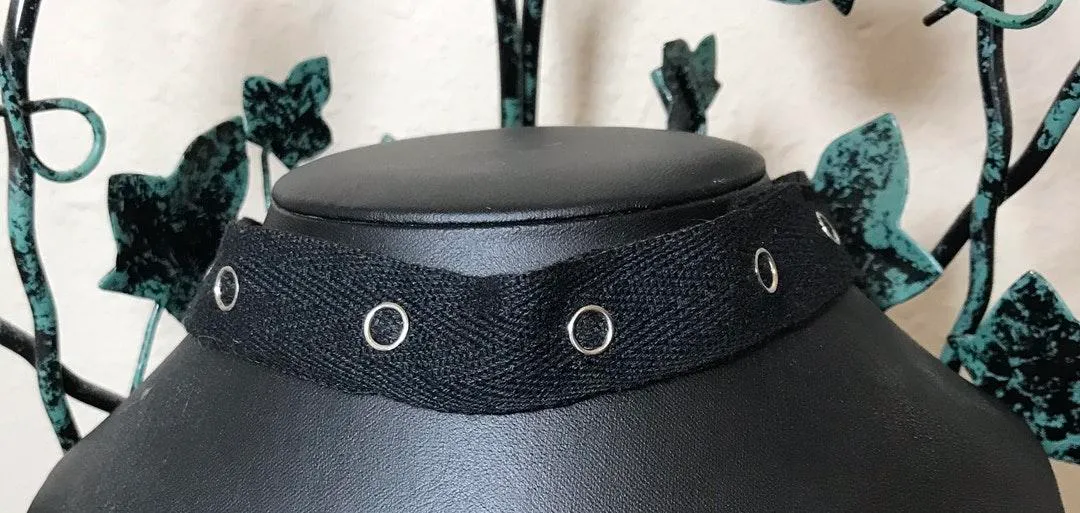 Gothic Black Grommet Punk Chocker New - Image 4