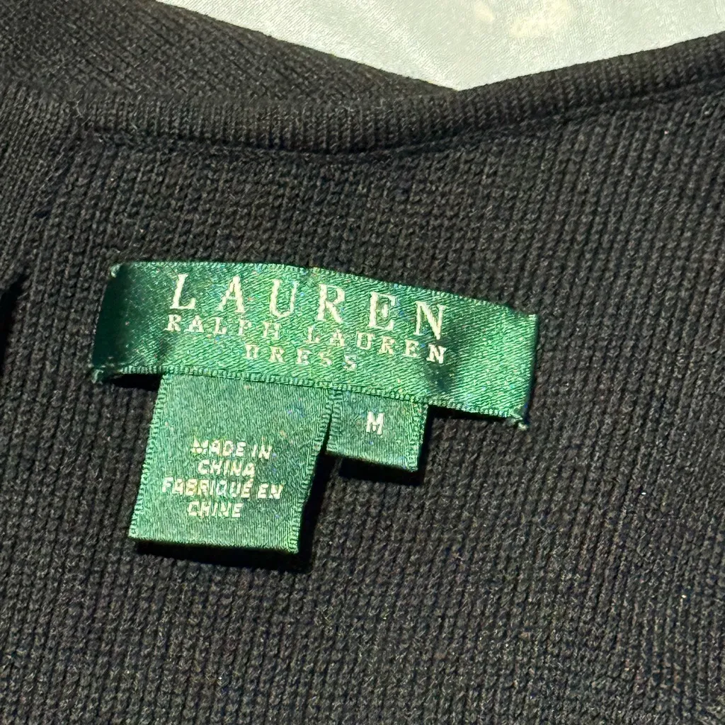 Women’s Medium Black Lauren Ralph Lauren Longsleeve Dress Heavy NWOT - Image 6
