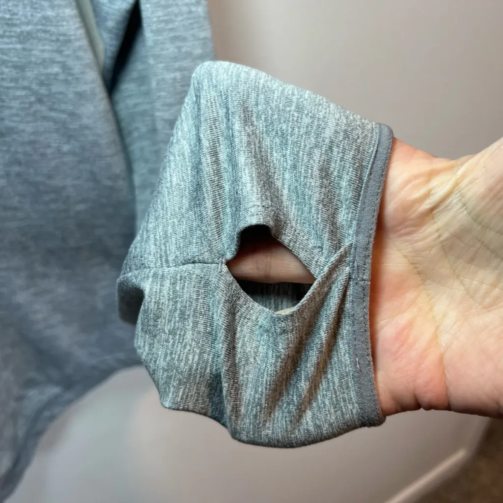 Nike Dri-Fit Element Running Hooded Shirt Gray Mock Neck Reflective Womens Large - Image 6