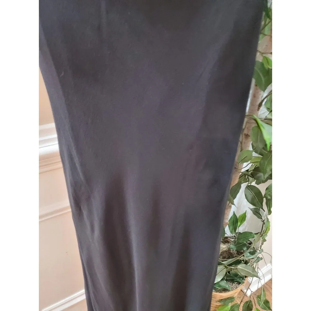 Montage Collection for Mon Cheri Black Sateen Evening Long Dress Size 8. - Image 5