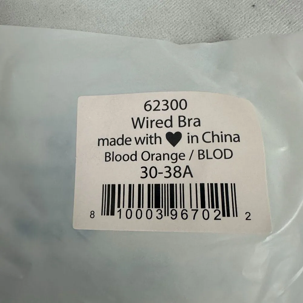 We Are HAH Wired Bra Blood Orange Size 30-38A Adjustable Straps Nylon & Spandex - Image 5