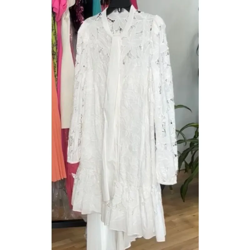 MILLY Floral Embroidered Lace Mini Dress Size 10 New with Tag MSRP $395 SOO - Image 9