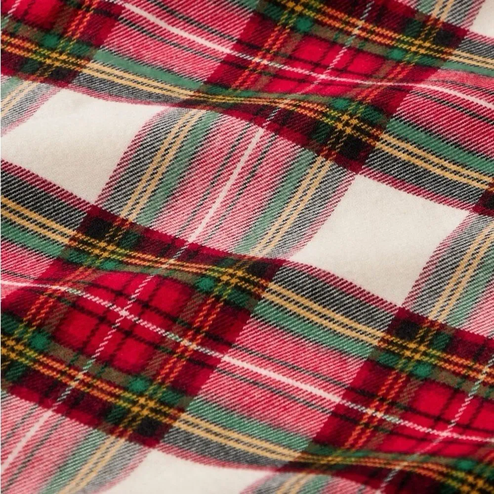 Hanna Andersson Christmas Holiday Family Plaid Flannel Nightshirt Womens Size XS Red - Image 11