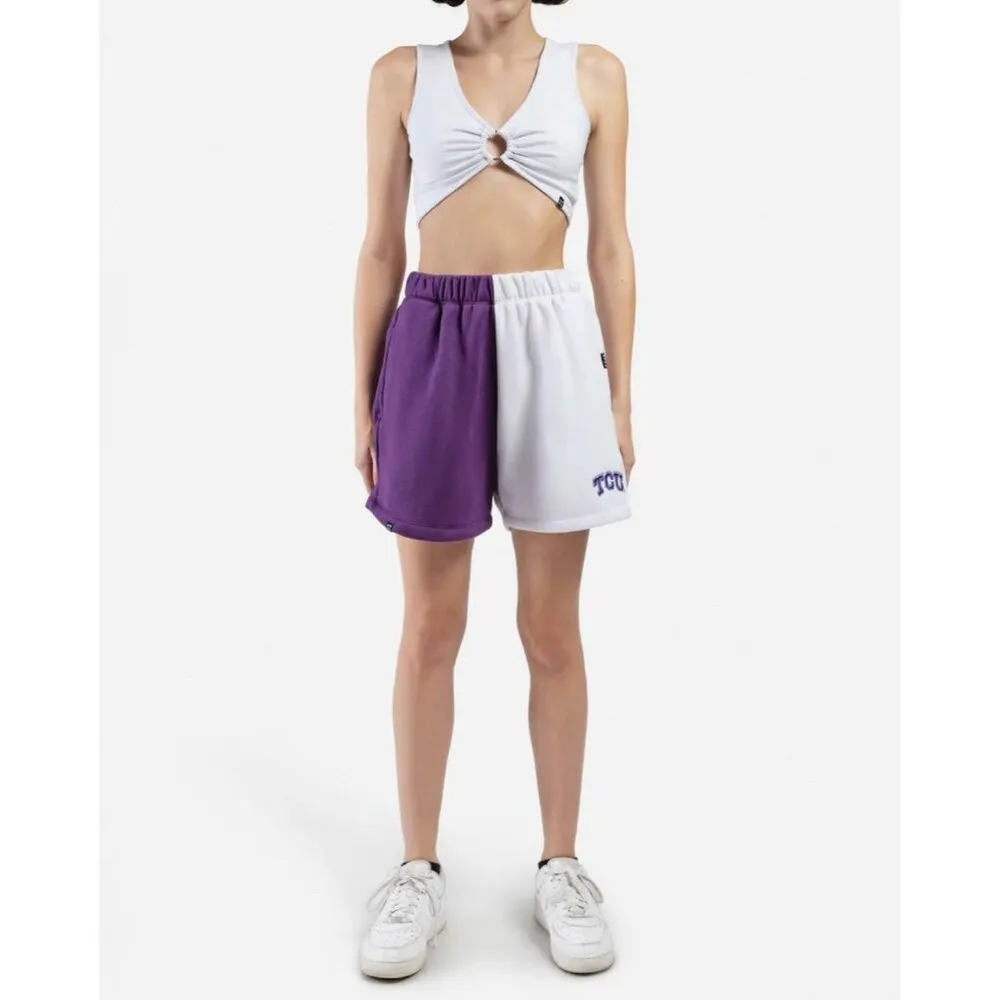 Hype and Vice Womens TCU Horned Frogs‎ Rookie Purple White Gym Shorts Size XXL - Image 2