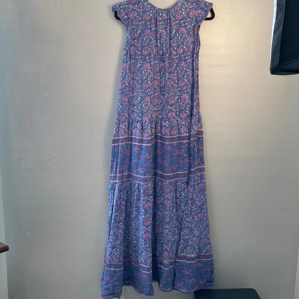 Alicia Bell Floral Blue and Pink Maxi Dress Size Small - Image 3