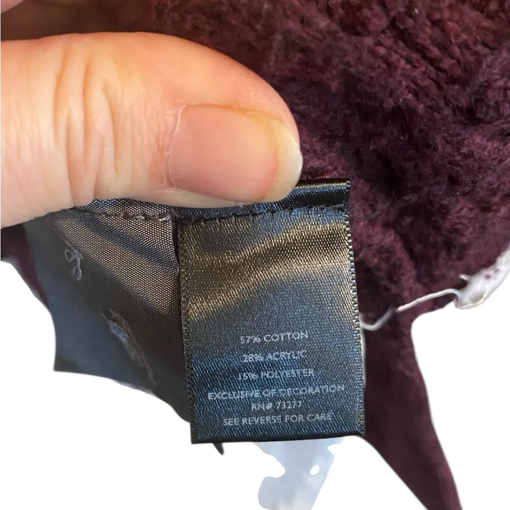 Simply Vera Vera Wang embellished layered-look tunic Burgandy Cable knit sweater - Image 5