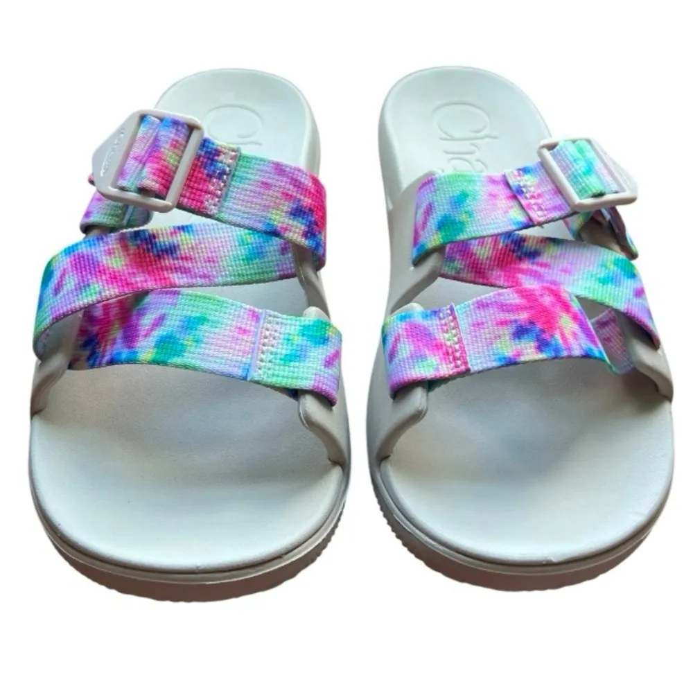 Chaco Chillos Light Tie Dye Beige Womens Size 8 Beach Walking Slide Sandals - Image 2
