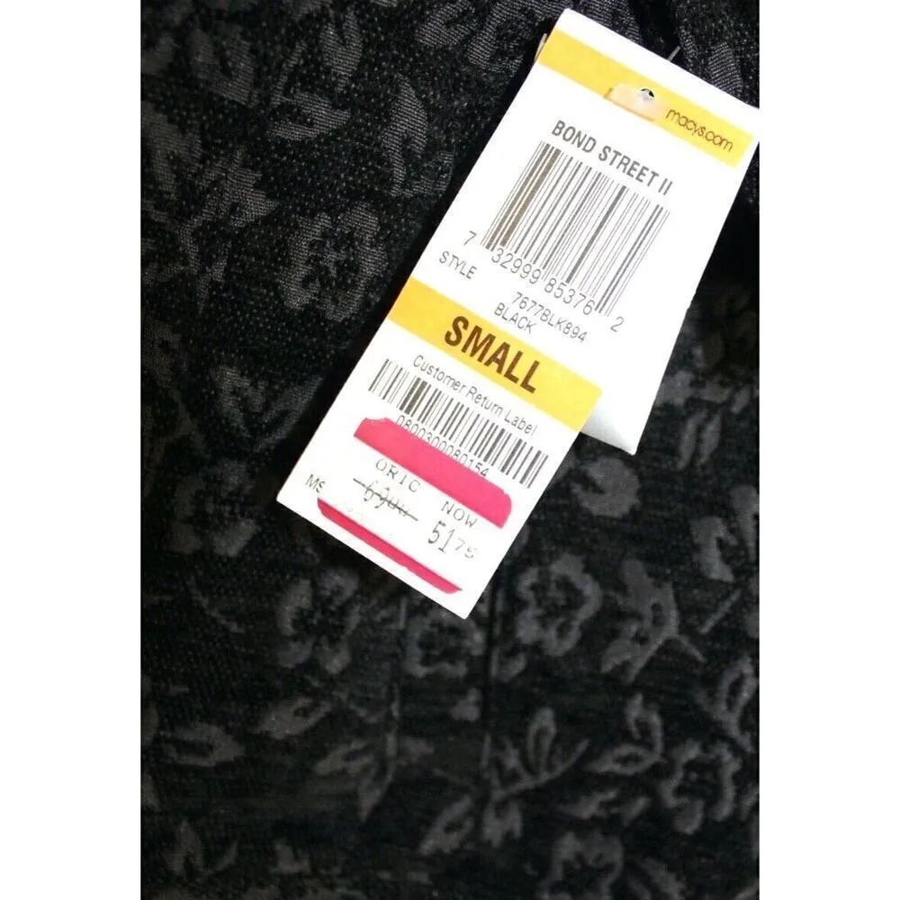 Charter Club Women's Bond Street Black on Black Floral Jean Jacket Sz S NWT - Image 3