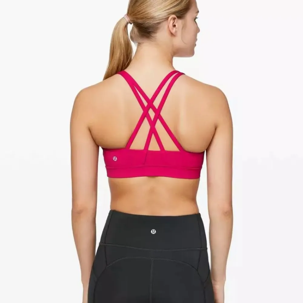 LULULEMON Energy Bra Calypso Pink Medium Support B/C Cup Luxtreme Sz 4 Like New - Image 2