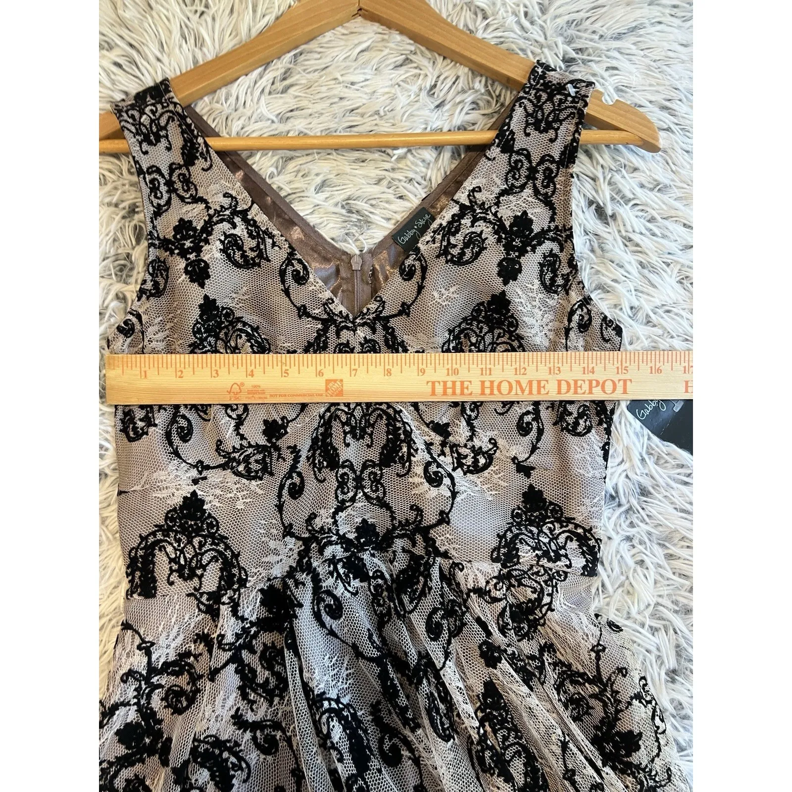 Gabby‎ Skye Women's Ivory Black Floral Dress Size  Wedding Party Formal NWT $116 - Image 8