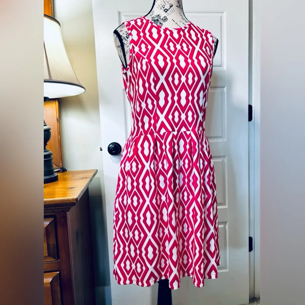 JUDE CONNALLY Mary Pat Pink IKat Jude Cloth Sheath Dress w/Pockets Sz Small - Image 2