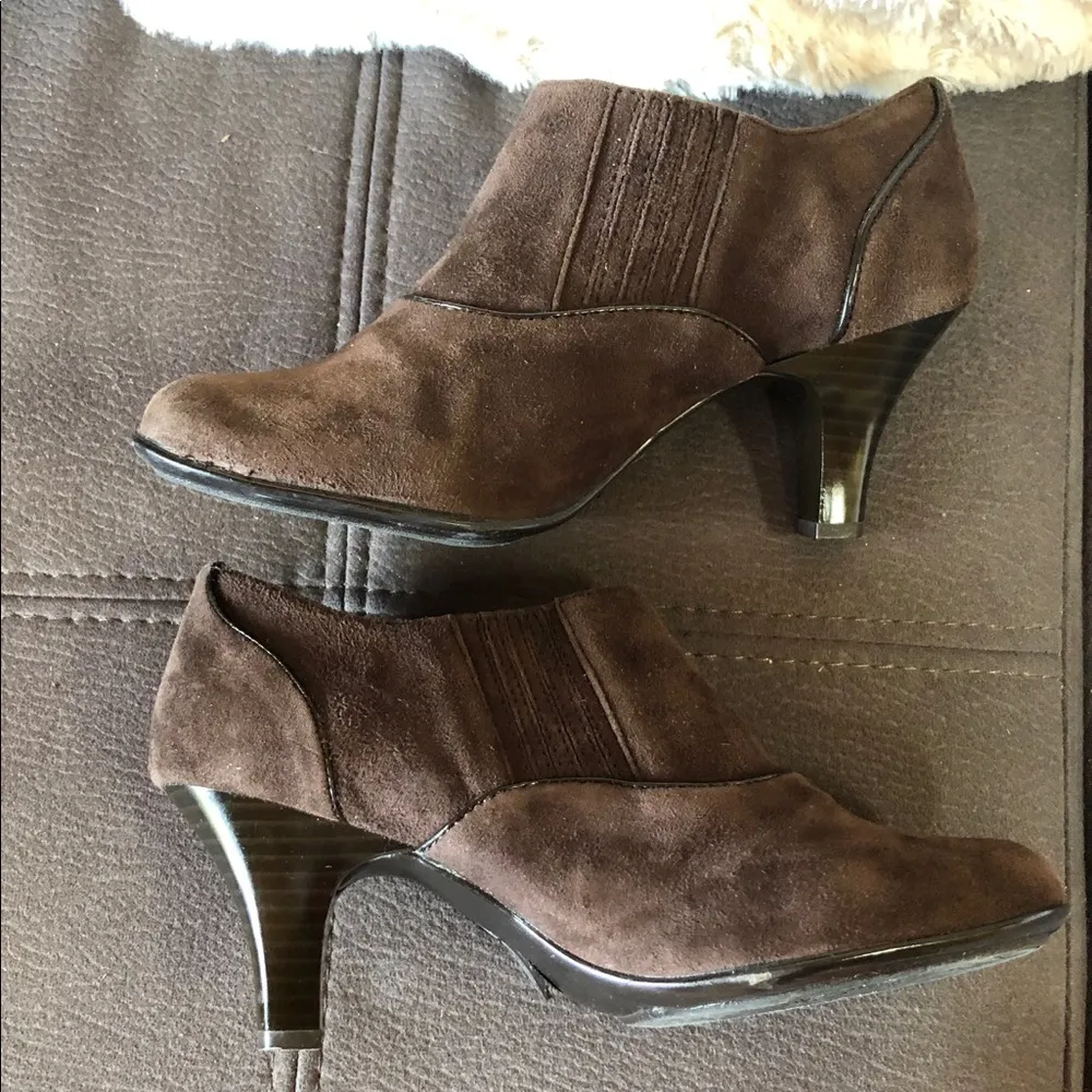 EUROSOFT by SOFFT Brown Leather Suede Heels S8 Size 8 - Image 4