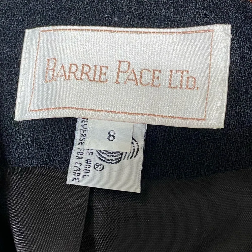 Barrie Pace LTD Vintage 100% Pure Wool Jacket Blazer Button Pocket Black size 8 - Image 12