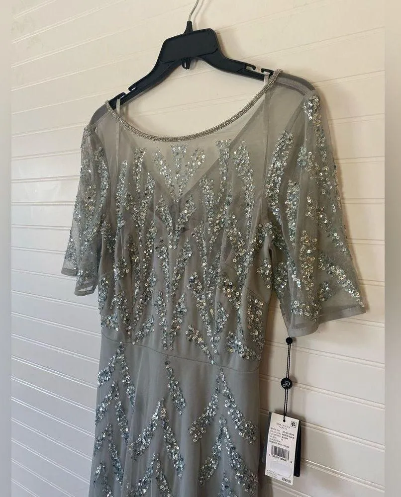 Adrianna Papell Sequin Beaded Midi Dress - Image 2