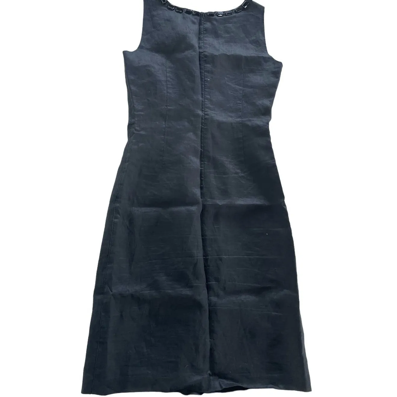 Zara Dress Womens Small Black‎ Jeweled Gem Sheath Shift Mini LBD - Image 2