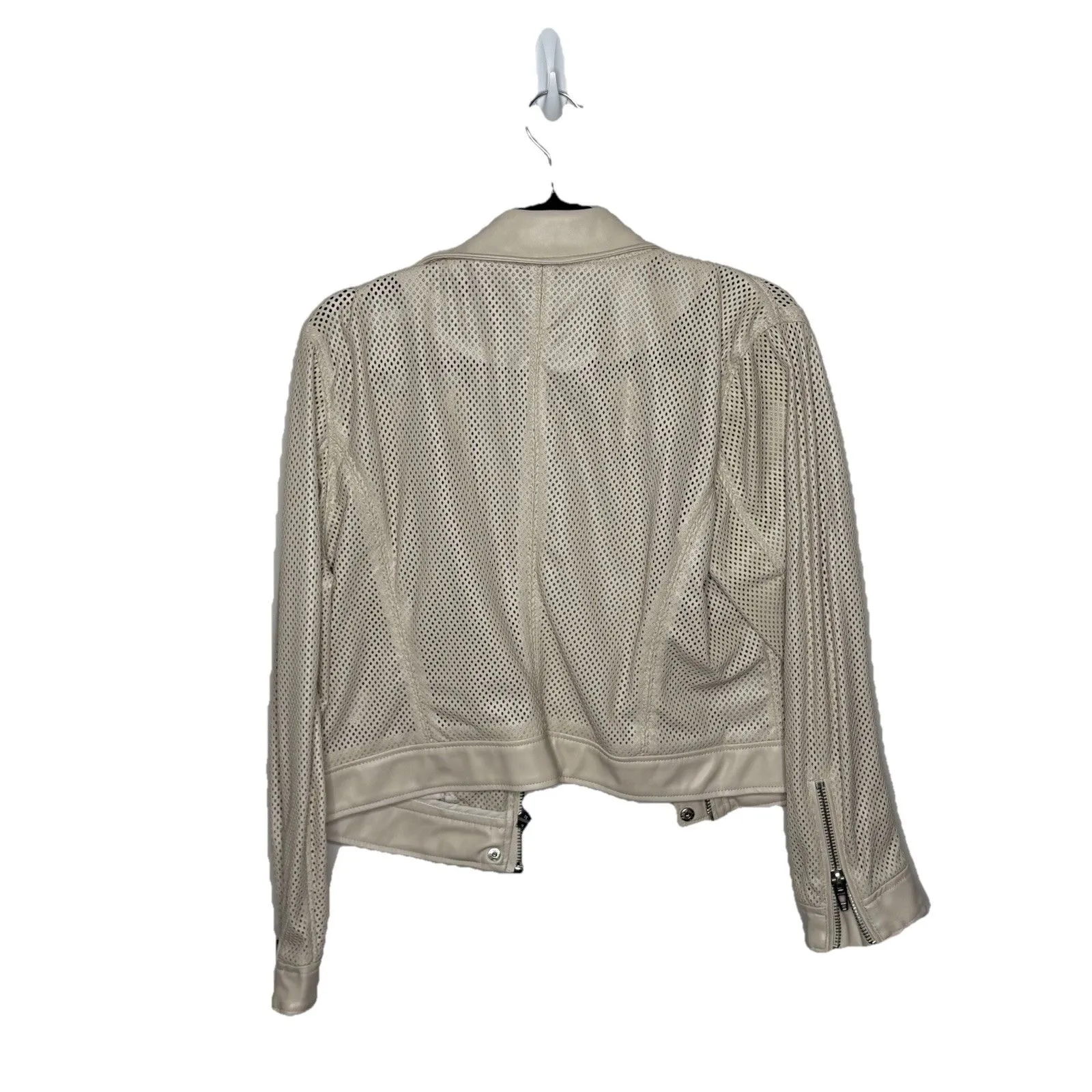 Anthropologie x Blank NYC Imelda Faux Leather Perforated Moto Jacket Size LP - Image 6