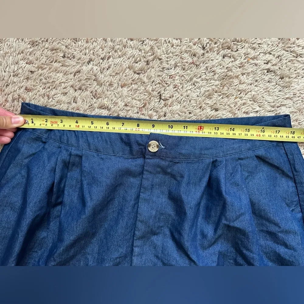 Love By Design Women's Trouser Pants Size 2X Blue Wide Leg Cropped - Image 2