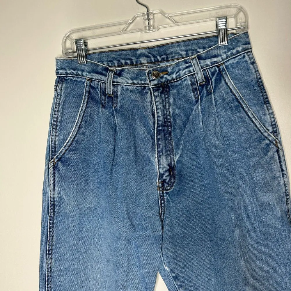 Vintage dark wash high waisted straight leg relaxed fit jeans 90s 1990s y2k - Image 5