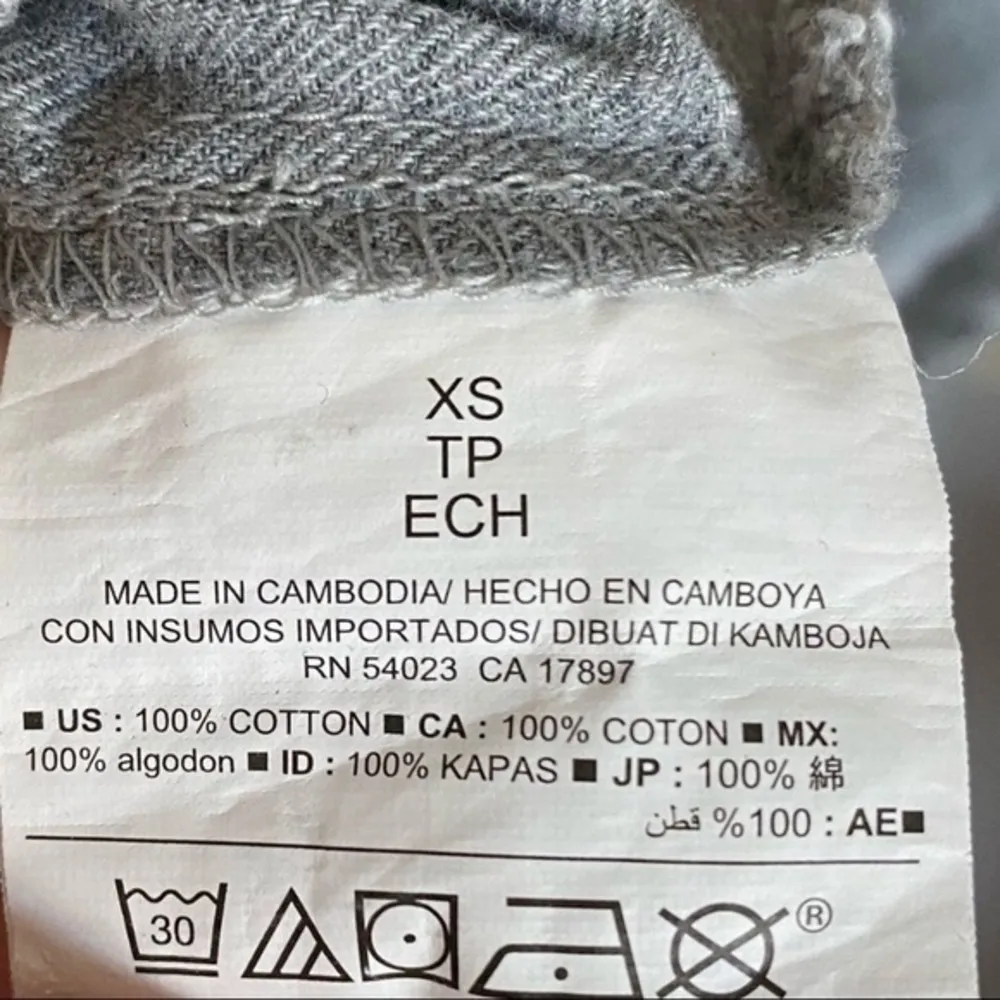 Old Navy • White Grey Plaid Half Button Up Shirt - Image 3