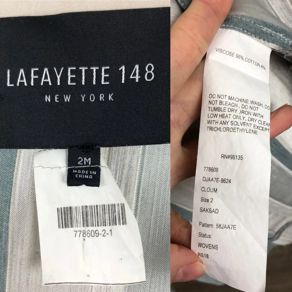 Lafayette 148 NY Vangie Vertical Striped Two Button Blazer Jacket Size 2 Job - Image 12