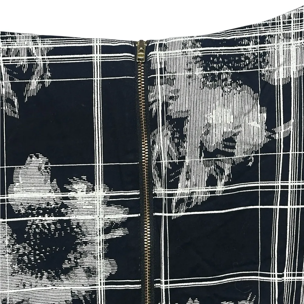 Y2K Moment French Connection Black Checked Floral Mini Dress Sz 8 As Seen on TV - Image 8