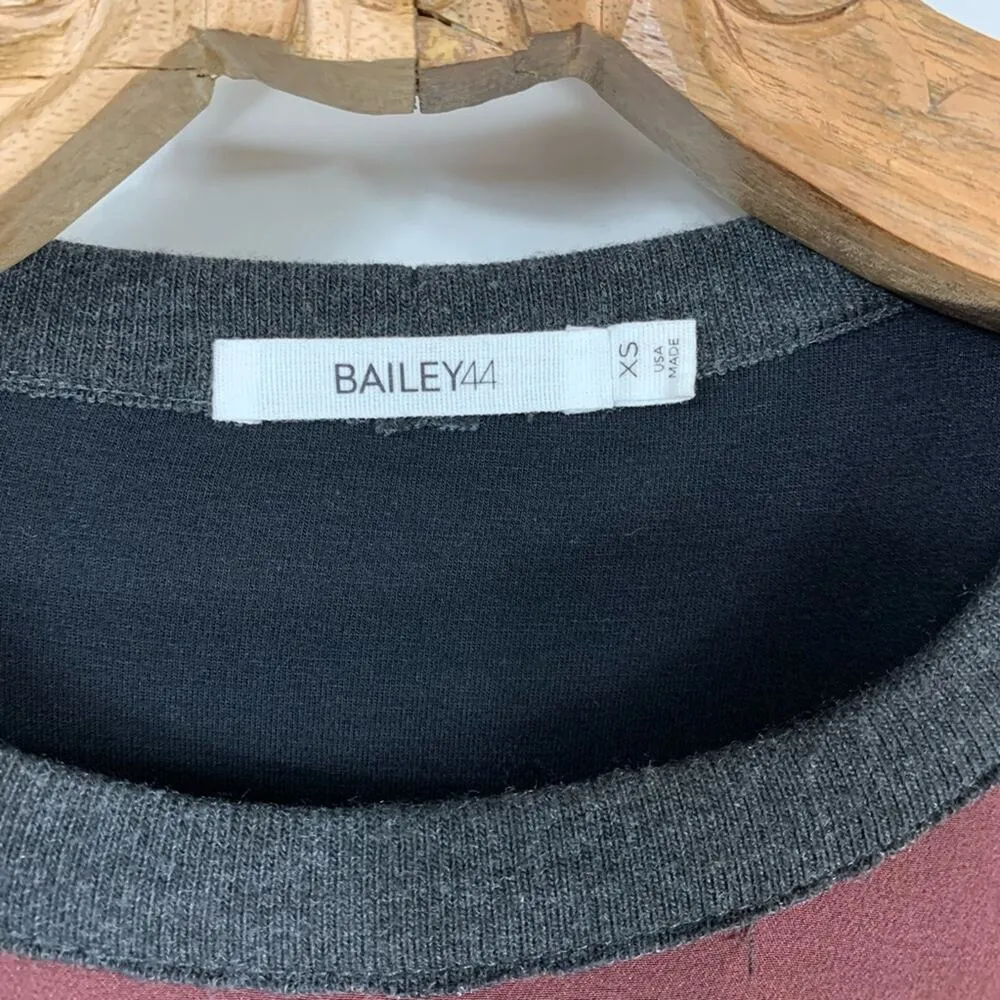 Bailey 44 Burgundy Black Sweater Dress Leather XS - Image 7