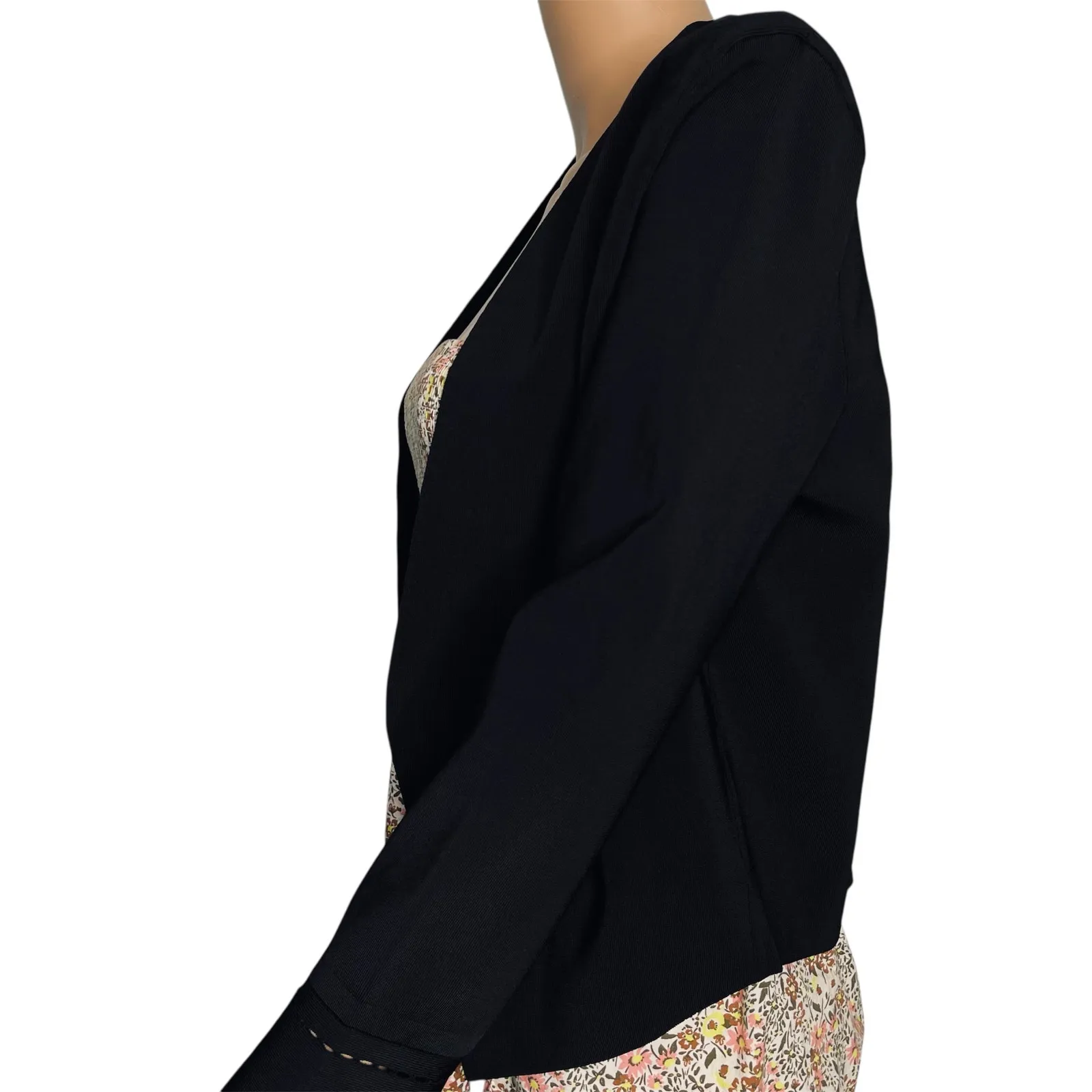 MM. LaFleur womens The Sant Ambroeus Jardigan size L Black Cropped Size L - Image 3