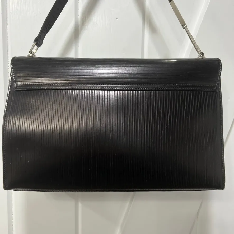 PIBRA Leather Shoulder Purse Square Structure Black Leather Italy - Image 11