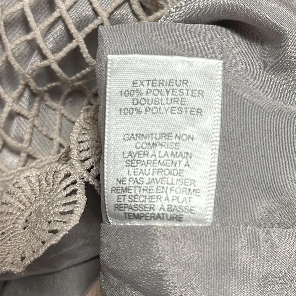 Design Lab Lord & Taylor Lace Crop Top Mauve Tan Women’s Sz L Size L - Image 11