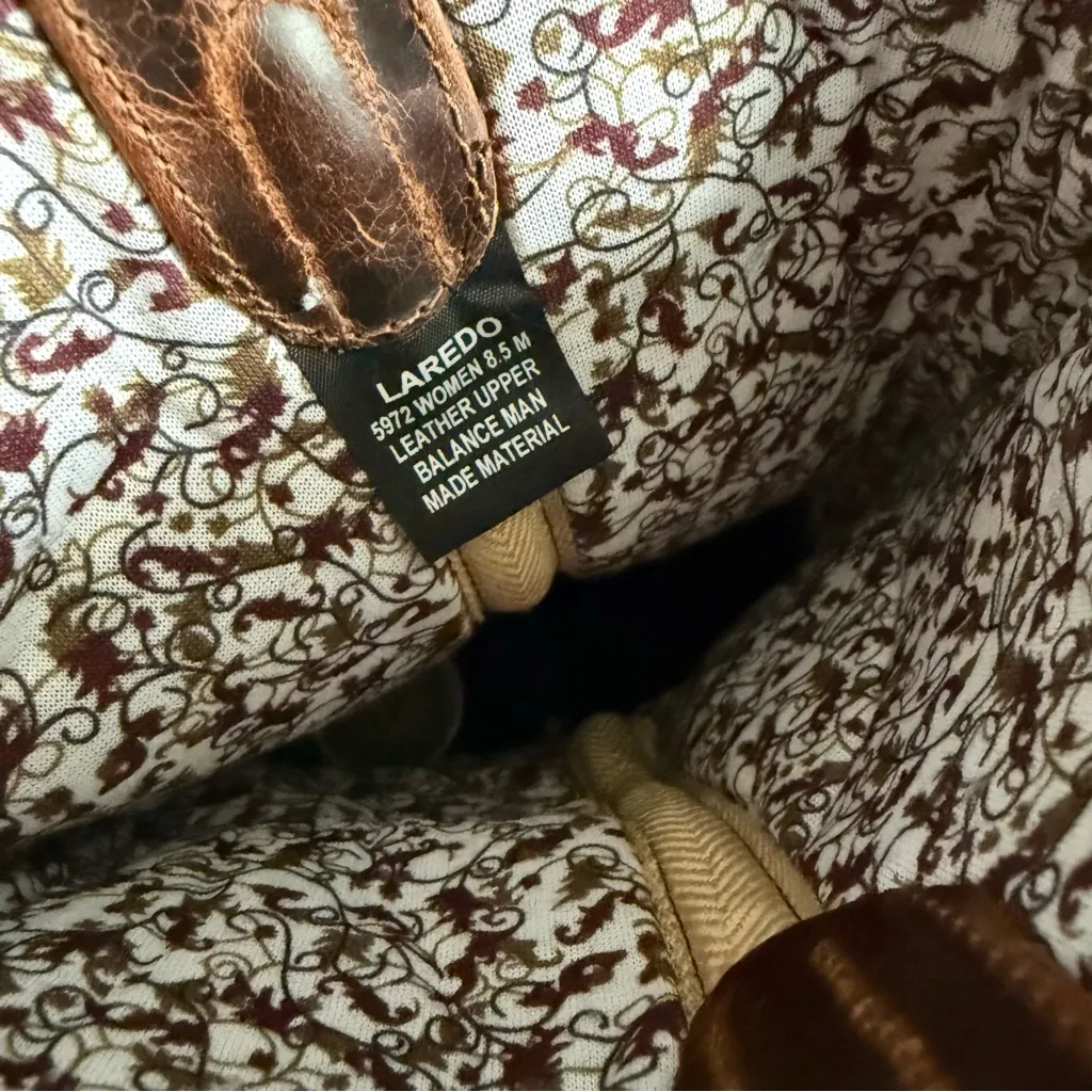 Laredo Women’s Dionne Camel Leather Square Toe Western Boots - Image 9