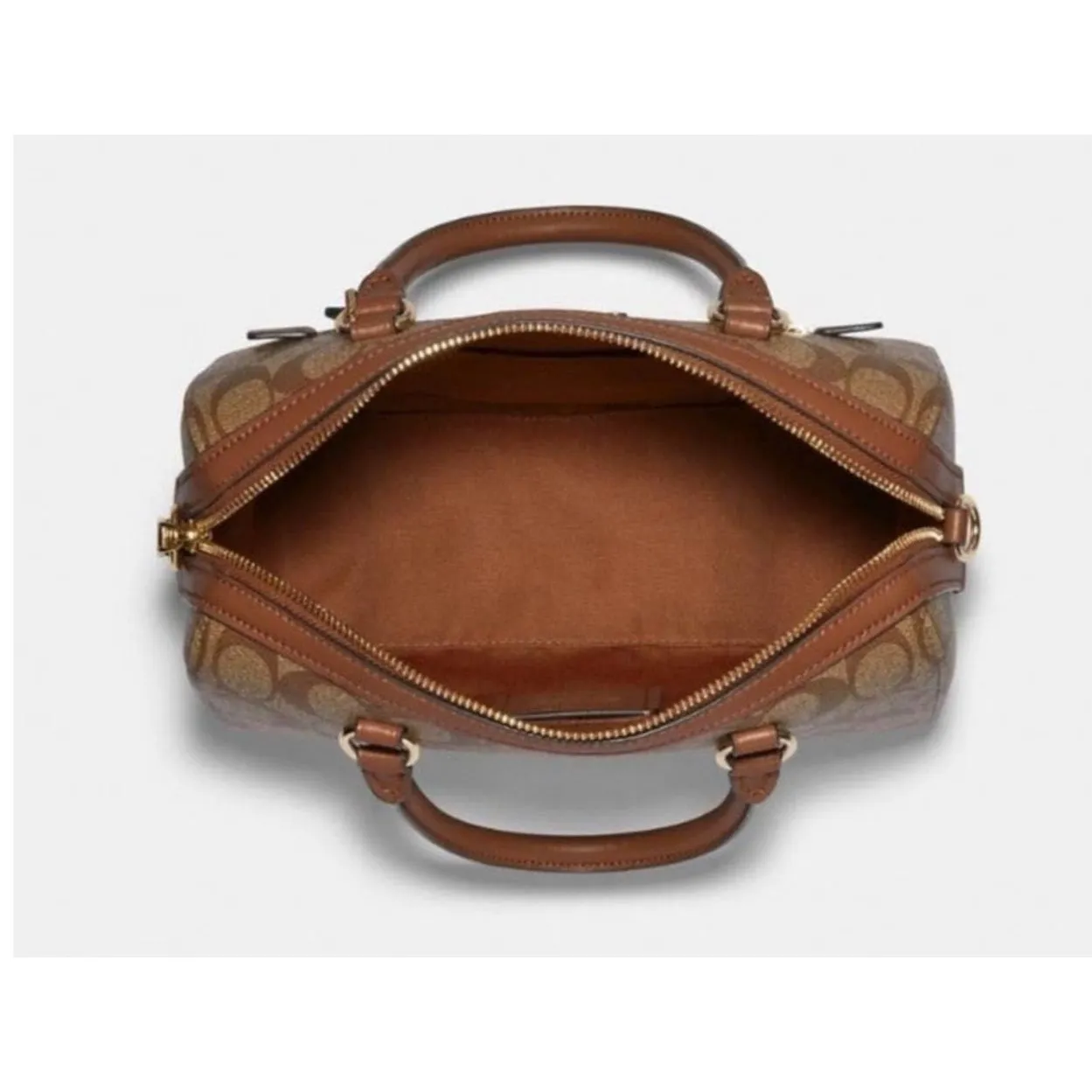 🔥🎁NWT! Coach ROWAN Satchel Handbag Crossbody Khaki/Saddle Msrp:$328.00 - Image 3